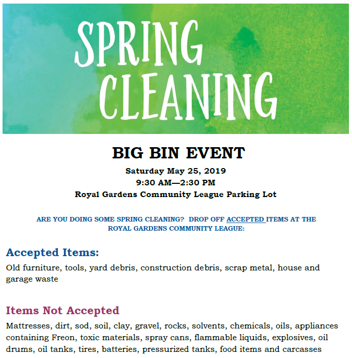 Spring Cleaning Big Bin Event! See you there this Saturday from 9:30 - 2:30 #efcl #yeg #yegCLs