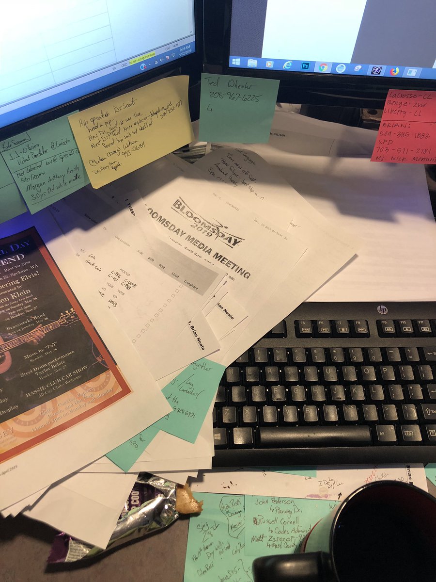 Briankxly4's tweet image. I just got desk shamed by @KelsieKXLY while she was virtue signaling by taking Clorox wipes to her keyboard. #kxly #organizedworkspace #iknowwhereeverythingis