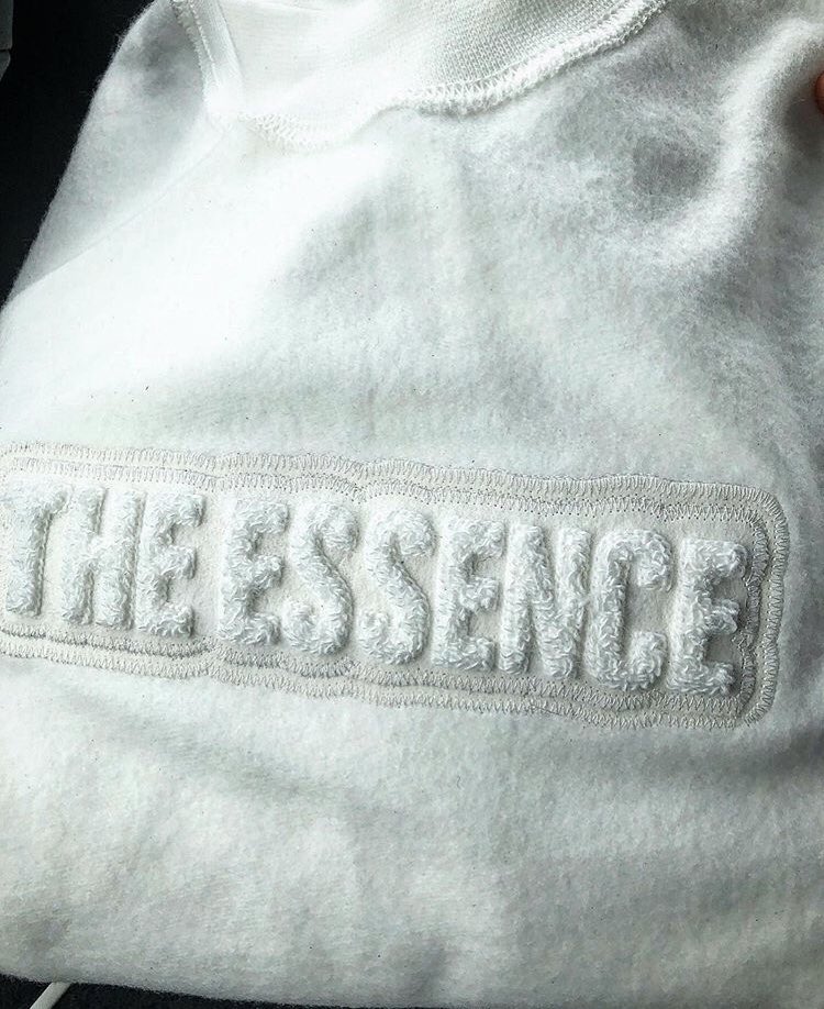 theessence1979's tweet photo. TripleWhite InsideOutCrewneck
Chenille &amp; Felt Embroidery 
Now available online
Link in Bio! 
MadeInNYC 
#theessence1979 #insideout https://t.co/CgaK0rueqK