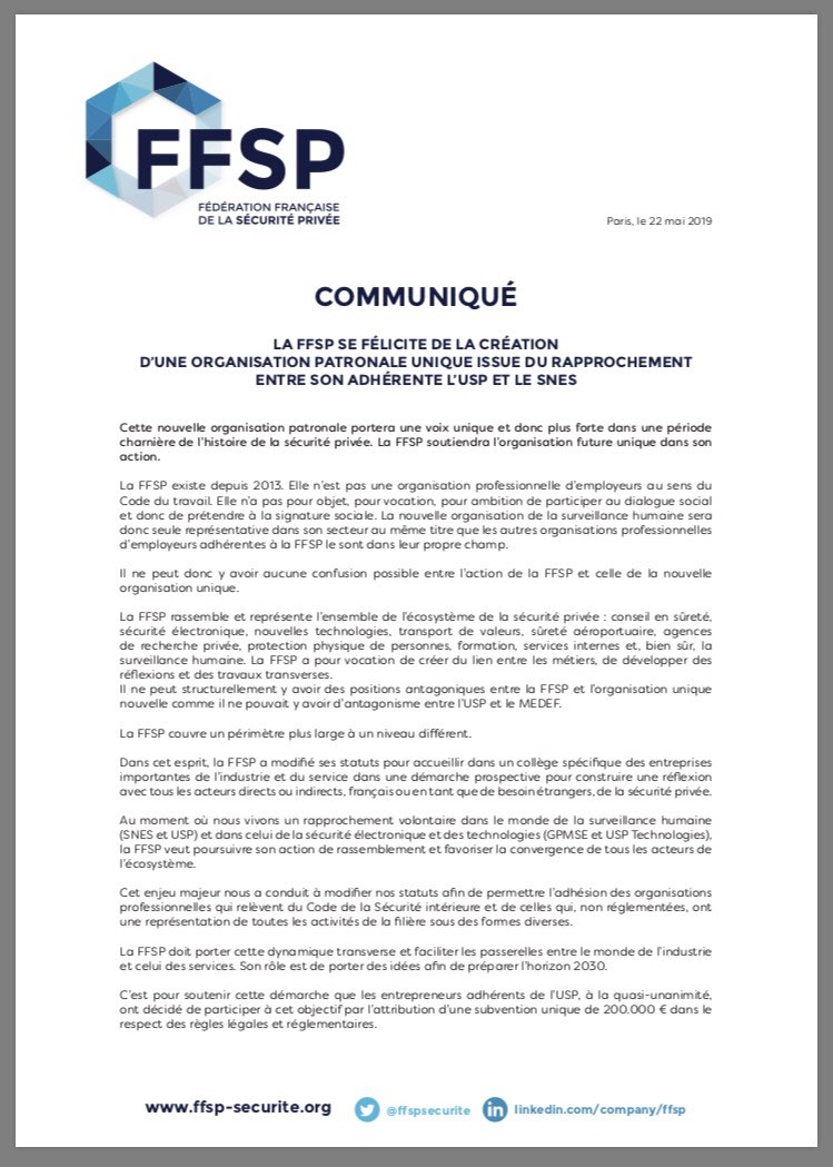 Fédération française de la sécurité privée tweet media