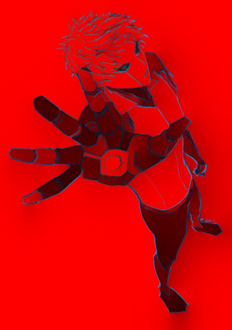 beie 📌 comms open!さんがTwitterに投稿した猗窩座(鬼滅の刃)のイラスト。