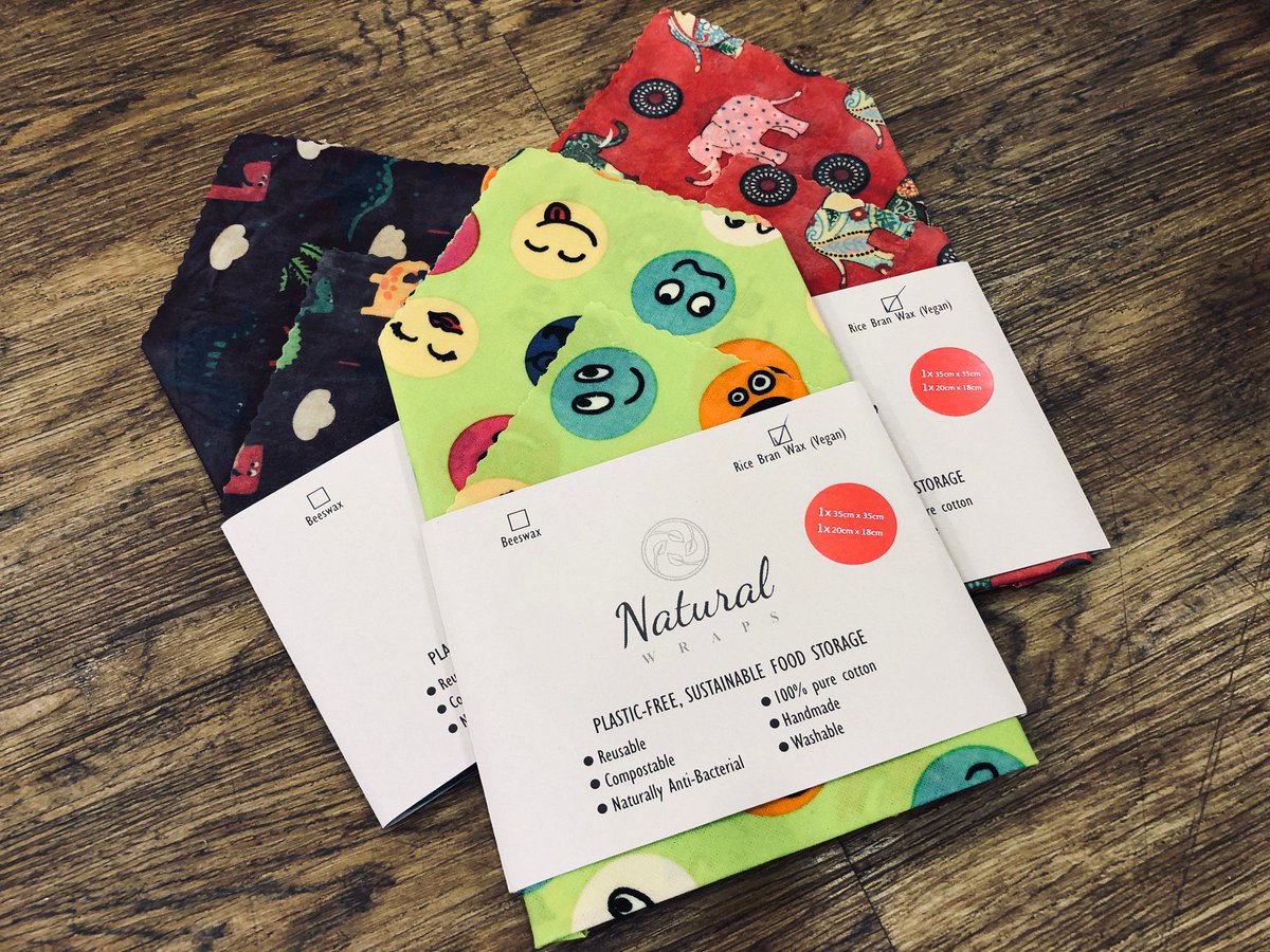 PottersCookshop's tweet photo. We can now offer a #vegan alternative to #beeswax #foodwraps… #NaturalWraps make a #ricebran wrap suitable for #vegans: #handmade, #reusable, #washable, #compostable, 100% pure #cotton and just fab! The alternative to #clingfilm! #cookshop #essex #replacethewaste #slingthecling https://t.co/krJOvfC3jW