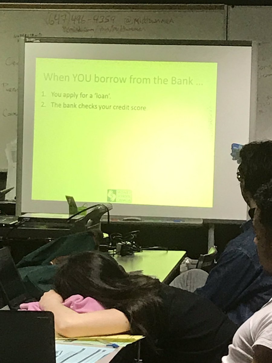 MfcMidtown's tweet photo. Money School Canada  came to our campus today to teach our students practical financial information. Today’s session is about borrowing and credit! 💸💰💵#financialliteracy @TCDSB #moneyschoolcanada https://t.co/jwga7vZnRp