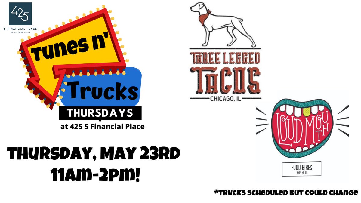 425SFinancial's tweet photo. Eat your lunch tomorrow with us!  And @ThreeLeggedTaco and @LoudMouthFoods https://t.co/HjzfddNBRe