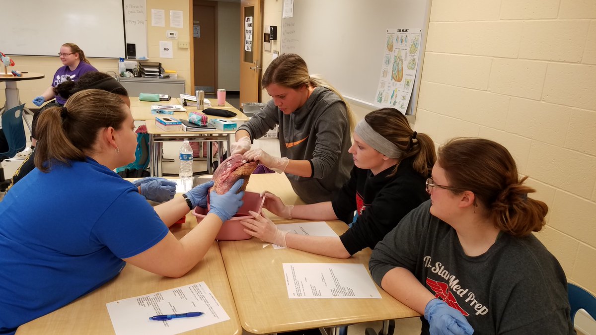 Tristarcc1's tweet photo. @Tristarcc1 Med Prep Tech students get some valuable hands on learning with cow hearts donated by @winnersmeats - students loved this experience and learned so much! #Learnbydoing #MyOhioClassroom #CareerTechOhio #ScienceinCTE #highlevellearning https://t.co/4niXeDdnQ4
