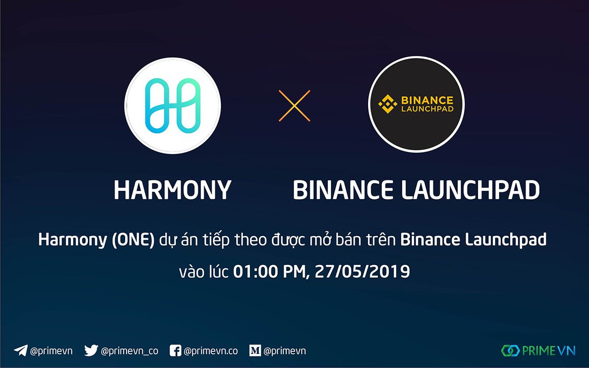primevn_co's tweet photo. @HarmonyProtocol (ONE) - dự án tiếp theo được mở bán trên @Binance Launchpad. Token sale sẽ diễn ra lúc 01:00 PM, 27/05/2019 theo quy cách quay số ngẫu nhiên.
Xem bài đánh giá dự án Trias tại đây» https://t.co/abSnD2E8Ky
#primevn #binance #launchpad #harmony https://t.co/VF8W8RiNvA