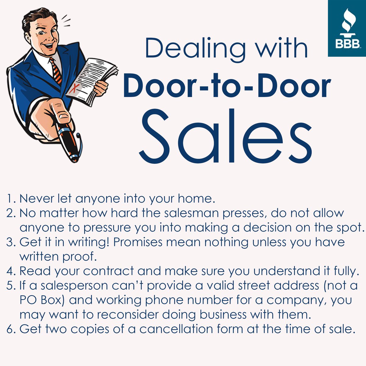 tristatebbb's tweet photo. If they bother you, say NO and close the door! #BBB #AvoidingScams #CallBBB https://t.co/8PGQPYAh26