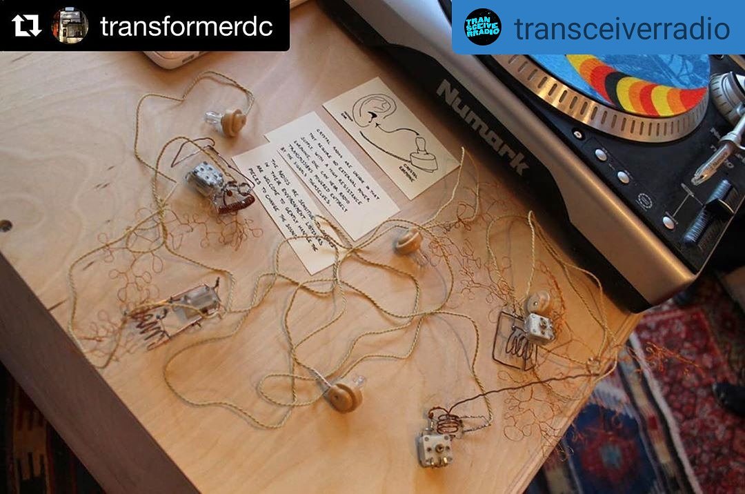 CIRCA_UMBC's tweet image. "Crystal radios are unique in that they require no external power supply. With a high resistance earphone, one can hear radio transmissions powered entirely through the signals themselves. -- @IMDAMFA alumna Mollye Bendel @transformerDC #transformerdc #radioart #artistradio