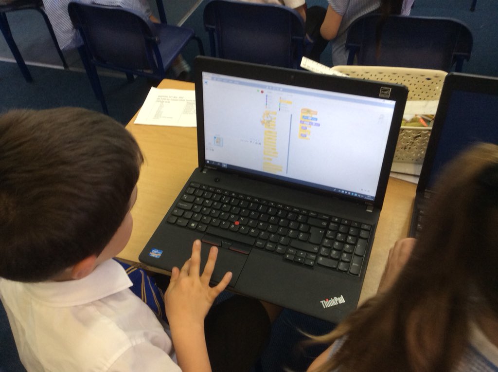 The children enjoyed Mr D’s 5 block challenge today in Scratch programming. I can’t wait to hear and discuss their ideas/solutions as to how we can make our Sprite jump rather than walk across the screen.
