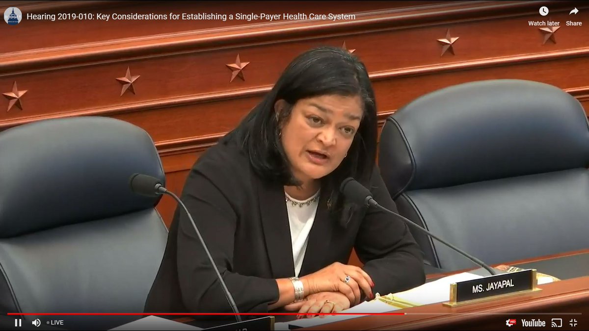 'Almost 1/4 of our country, the richest country in the world, is unable to access healthcare.' @RepJayapal 
#medicareforall
#medicareforallhearings
#budgetcommittee