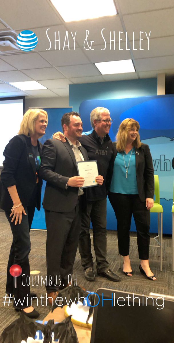 Our very own Brett Kutuchief getting recognized by Brian, Shelley, Judy, and Emily for the North Canton  store LEADING Ohio in Prepaid growth for the month of April! Awesome job Brett! 💪🏼 #TeamSMAC #WinthewhOHlething #cantstopwontstop