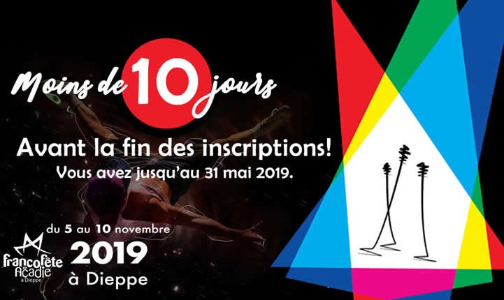 La période d'inscription tire sa fin! 
Il reste moins de 10 jours à la période d'inscription aux vitrines de la FrancoFête en Acadie. Rendez-vous sur radarts.ca/francofete
#francofeteenacadie #radartsca #artistesfrancophones #dieppenb #canada #francophonie #musiquefrancophone