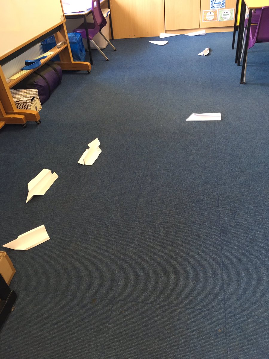 BlacklandsPS's tweet photo. โ๏ธ #STEM inspired morning meeting! Staff had 2 minutes to produce these paper aeroplanes. We now know which teachers were the ones who struggled to focus on the task at hand when they were at school! #distracted #offtask #goodatdoingthings #notwhatyouremeanttobedoing! https://t.co/lFRWHxmmWS