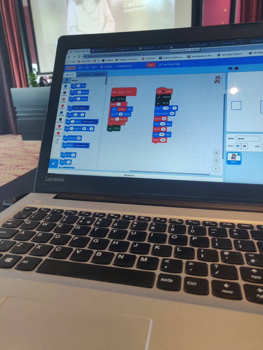 bannonc4sie's tweet photo. Learning to scratch with @PDST_TechinEd. Can't wait to deliver the course #scratchin #noitching #21stcenturyteachingandlearning #programming https://t.co/JSeeSHjgAD https://t.co/22bsOZBHpA