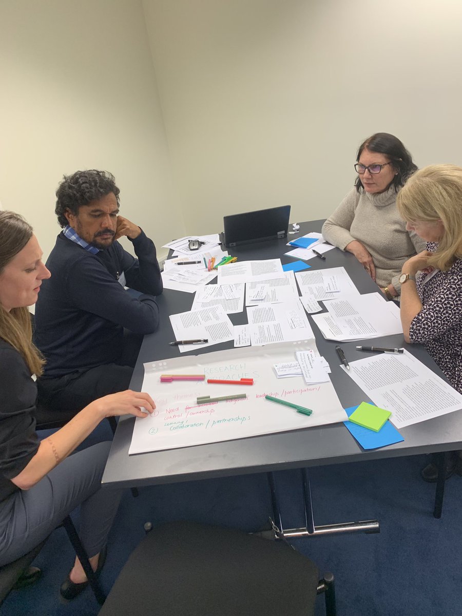KatCacavas's tweet photo. Collaborating to synthesise how the @CRE_IQI has coordinated and published research under the banner of “Research Approaches”. An engaging and fulfilling way to round out day one 🙌🏽 #CREIQI https://t.co/k1HEkSO8mm