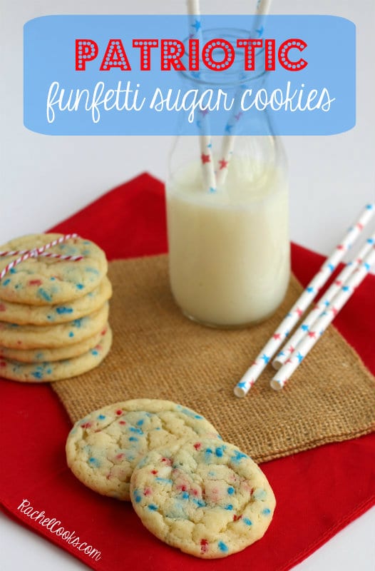 rachelcooksblog's tweet photo. Patriotic Funfetti Cookies that are a cinch to throw together. Kids and adults will both love these soft and chewy cookies. Cookie perfection. Recipe: https://t.co/BPCCJ30vXm #funfetticookies #patrioticcookies #cookies #memorialdaydesserts #patrioticdesserts https://t.co/RFOzqN0HBC