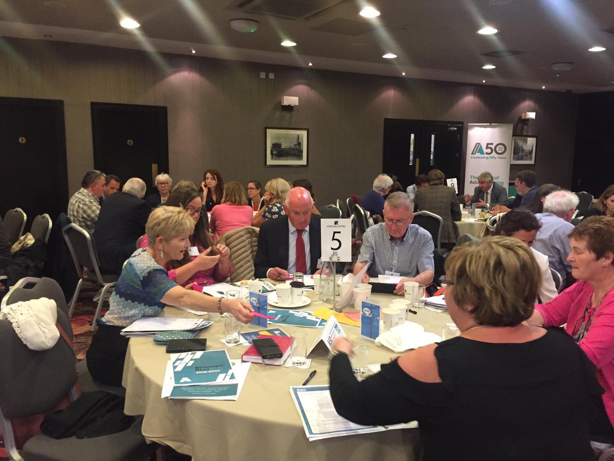 aontas's tweet photo. Round table discussion sessions are now underway where members are sharing their views on what they would like to see in the next @SOLASFET #FETStrategy #AONTASAGM2019 https://t.co/ZaW1XDkEvK