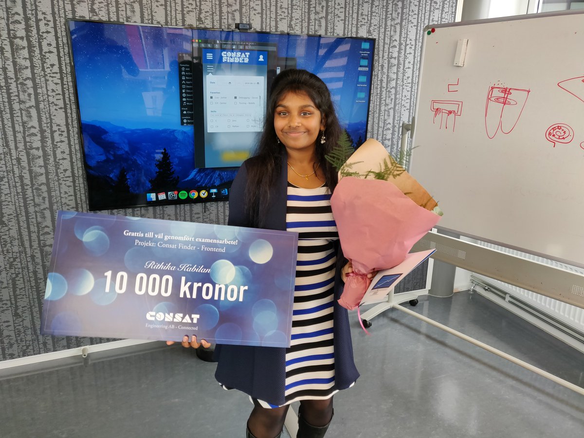 ConsatAB's tweet photo. Fantastiskt bra jobbat av, Rithika Kabilan, som nu är klar med sitt examensarbete hos oss på @ConsatAB . https://t.co/bAHXxs6fG4