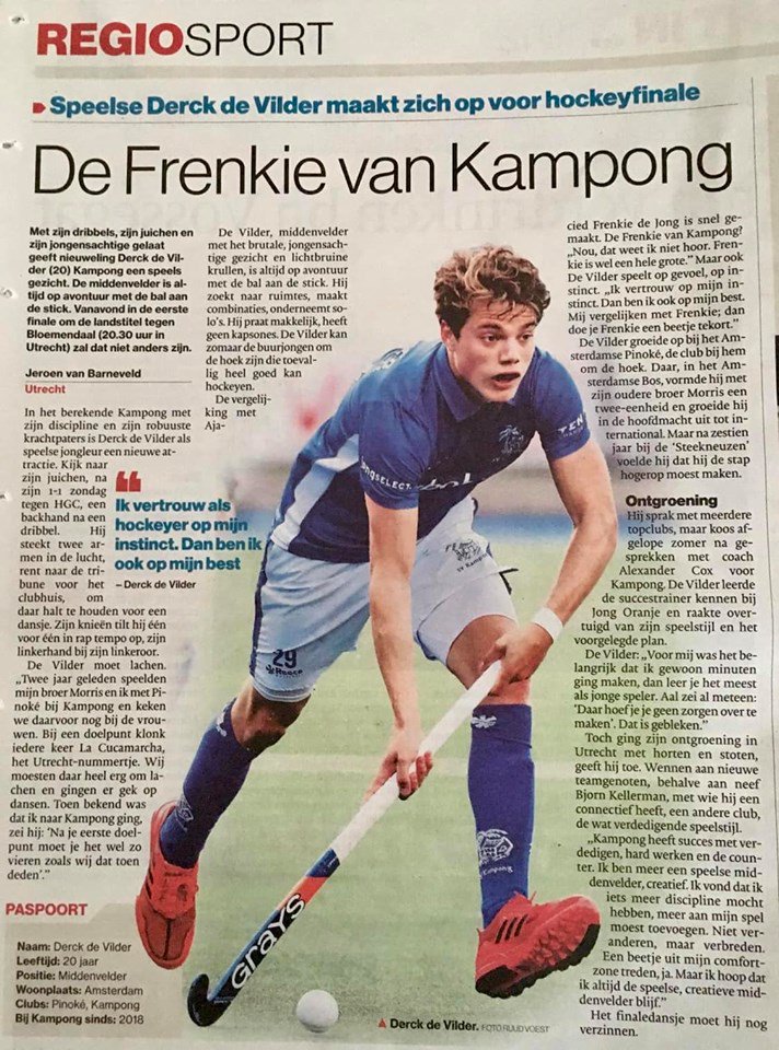 Fotografieutr's tweet photo. Gameday! And we start with a great story of Derck de Vilder in @redactieadun (AD/UN). Tonight 20:30 hour #KAMBLO! #PO2019 πͺπ₯ππ΄π
https://t.co/semhuvLmN8
#forzakampong @KampongHeren1 @KampongHockey @BWA_Kampong #hoofdklassehockey #hockey https://t.co/mYwj5zOOBv