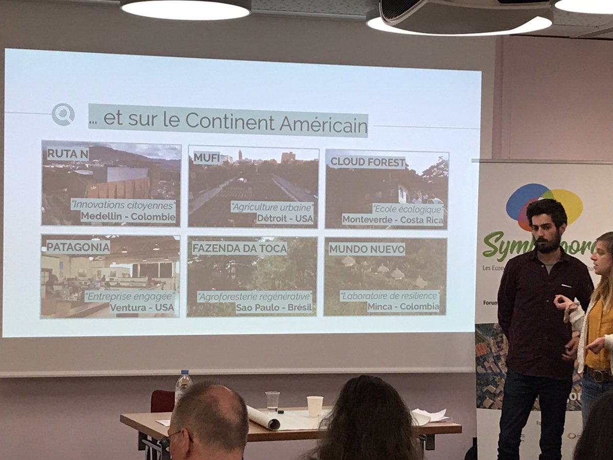 VincentGollain's tweet photo. @symbiogora c’est aussi des pitchs de chercheurs sur des sujets émergents en lien avec les écosystèmes @iauidf @catho_in Ici le projet pandorama qui s’intéresse aux apports du bio mimétisme dans les organisations humaines https://t.co/CM5eHSuSaN