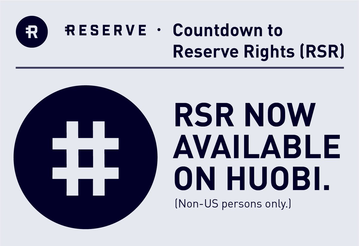 reserveprotocol's tweet photo. Reserve Rights (RSR) is now trading on Huobi Global! 🎉
#reserveprotocol https://t.co/bTIvHoBE1X https://t.co/XC6Yp4T3bn