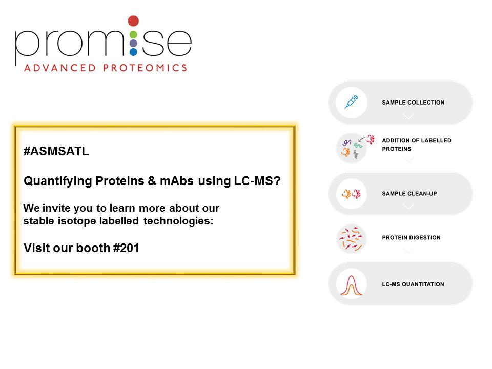 Promiseproteom1's tweet photo. #ASMSATL. Please stop by our booth 201 &amp; learn how our stable isotope recombinant proteins &amp; mAb internal standards can improve your quantitative #lcms work https://t.co/Ul6ixX0Kwe