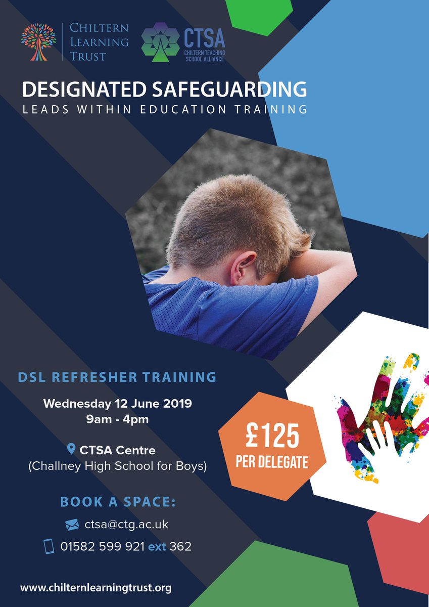 ChilternTSH's tweet image. Just over a week left until our DSL Refresher Training. We have got a limited number of spaces remaining - fantastic opportunity, don't miss out! Contact ctsa@ctg.ac.uk for more info or to book your space. @CLT_CNaV