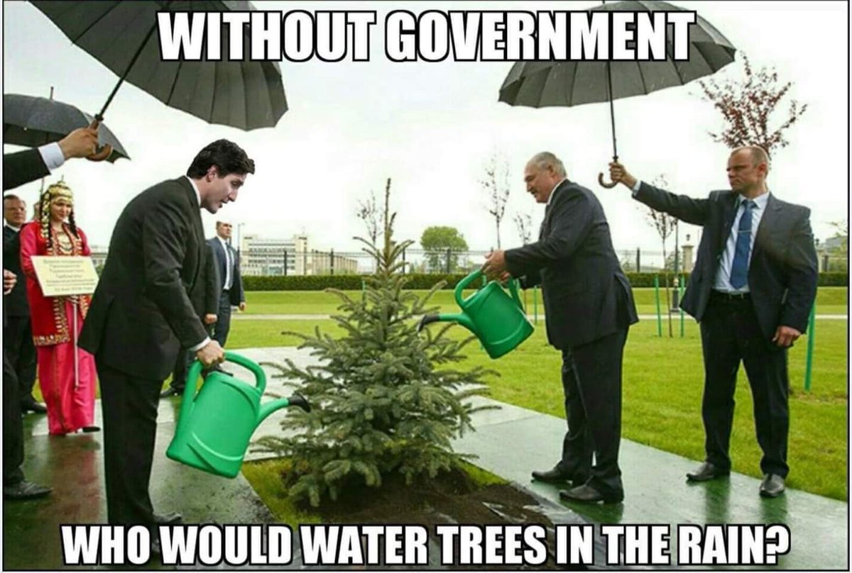 Glad to see leaders still watering even when it’s raining. Rain isn’t enough for trees! 

#goodleadership #trudeau #halfbrainsunite 

<a href="/WoodEnthusiasts/">🌳Wood Enthusiasts 🌲</a>