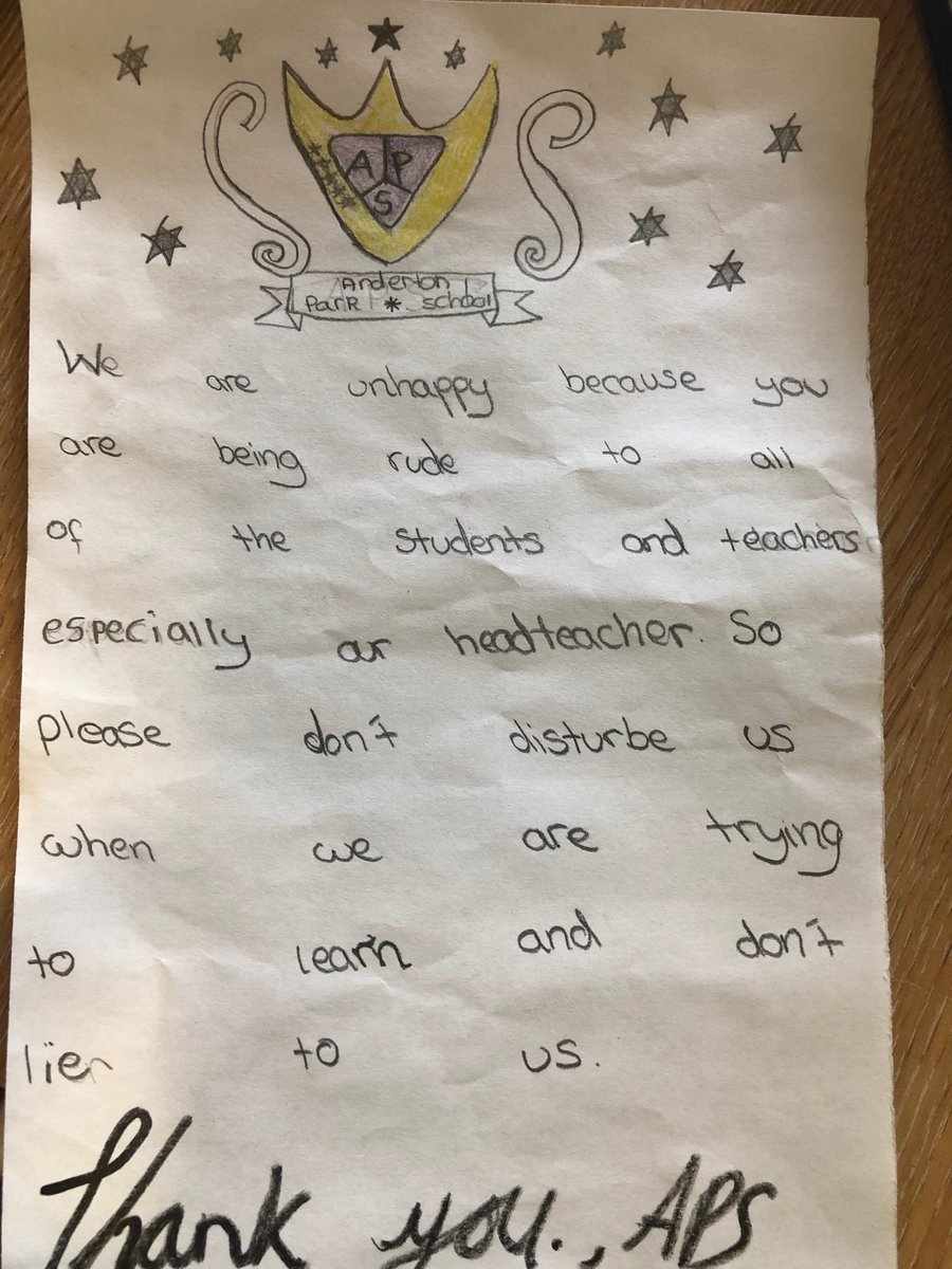 Protesters: Please read this plea from two of our children ⁦<a href="/AndertonPark/">AndertonParkPrimary</a>⁩ . Thank you .
