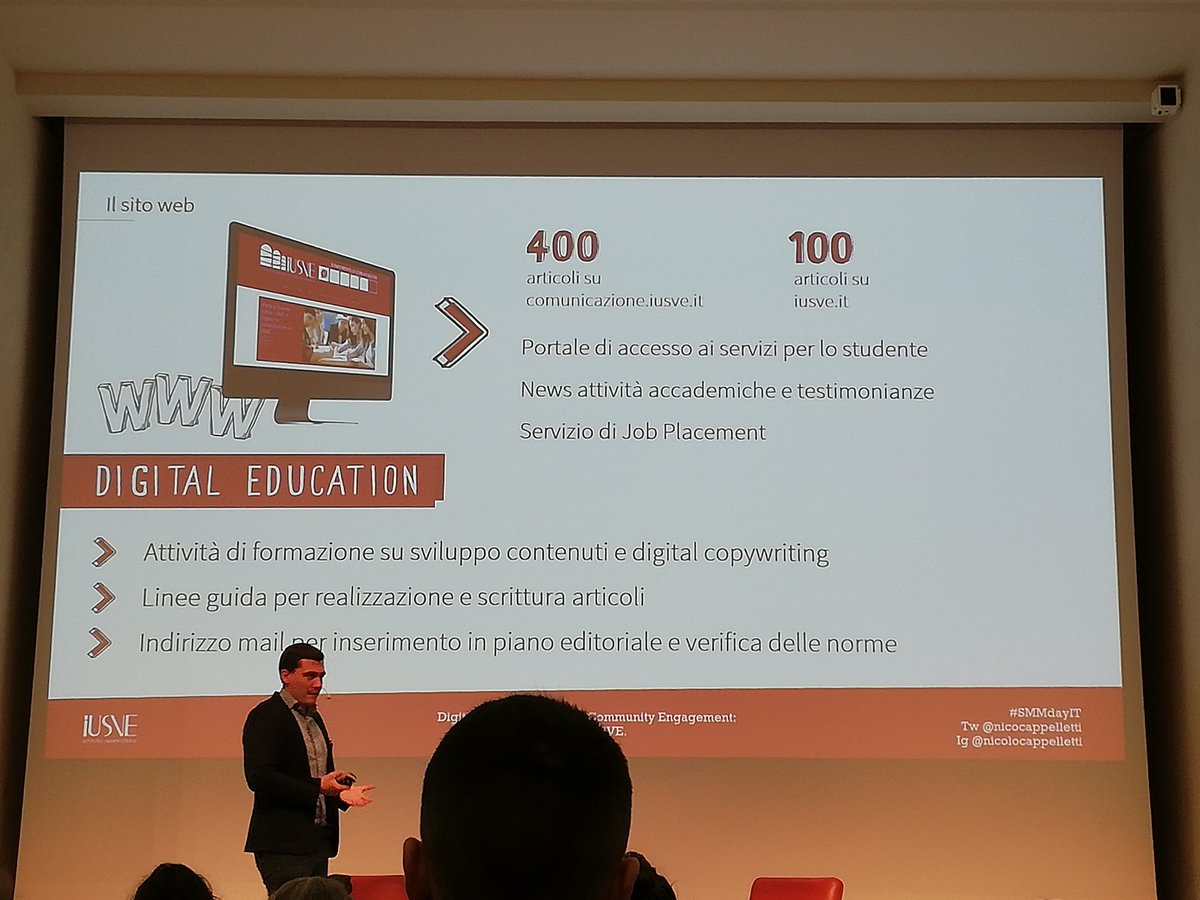 simonaptr's tweet image. Il caso IUSVE: una strategia digitale per creare valore, condivisione e coinvolgimento in università. Un mix sapientemente diversificato di contenuti per generare cultura e senso di appartenenza #SMMdayIT @smmdayit @nicocappelletti