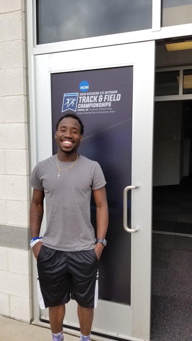 CobyAthletics's tweet photo. Our very own track and field athlete Kevon Boucaud will compete in the long jump at the @NCAADIII Outdoor Track and Field Championships in Ohio on Thursday at 2 PM! #CobyTrackandField #DIIINationals #FightingTigers https://t.co/0v8AqTTuGz