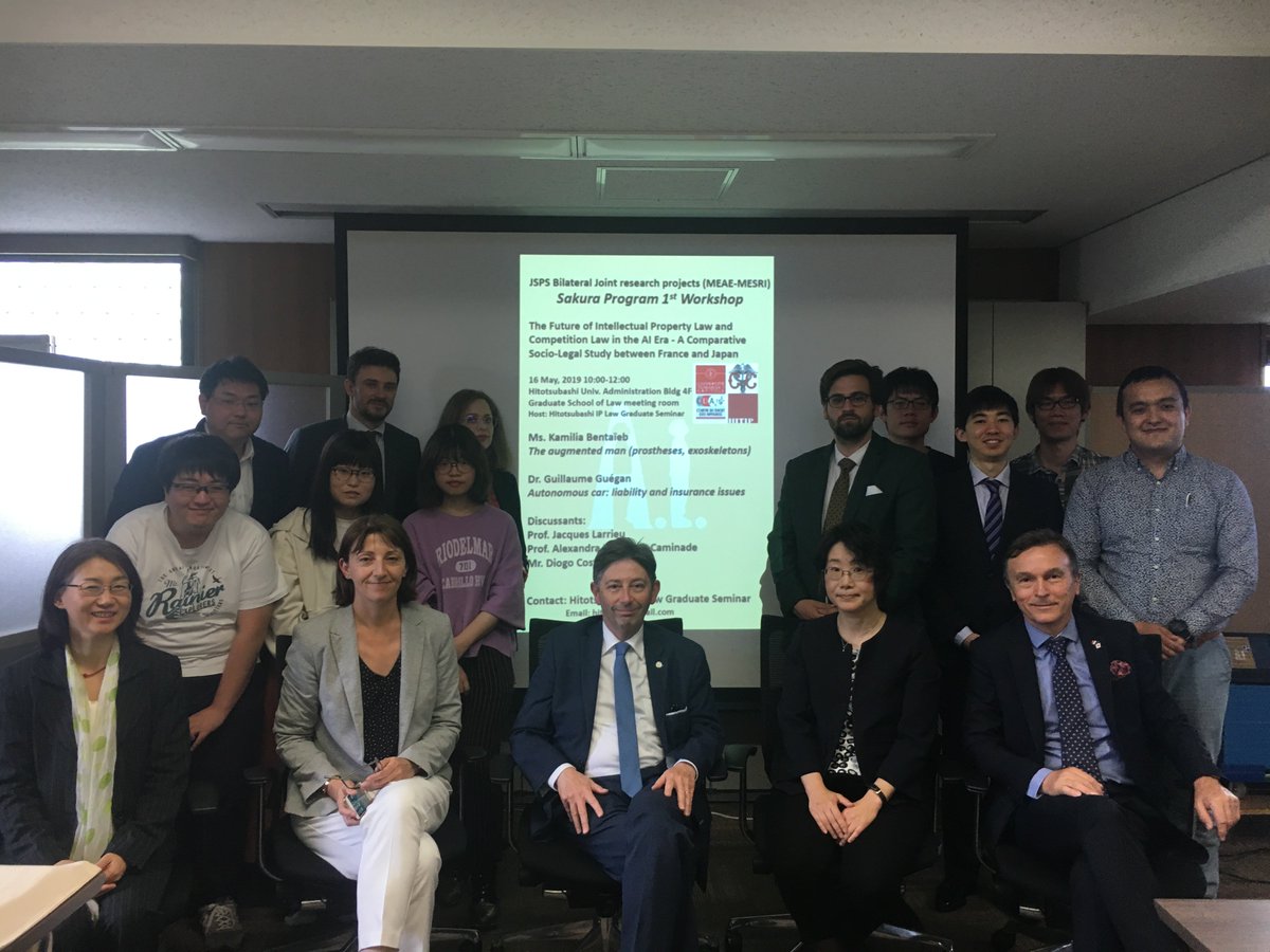 CDA_UT1Capitole's tweet photo. Le CDA @jacqueslarrieu1 @caminadealex doctorants, docteurs et M. le Doyen @UT1Capitole étaient cette semaine au Japon à l'Université d'Osaka #IPRISM et l'Université de #Hitotsubashi pour un cycle de conférences sur l'#IntelligenceArtificielle dans le cadre du Projet Sakura. https://t.co/x8e702XZ4r