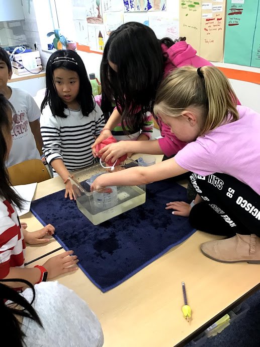 Assess4Learning's tweet photo. When we melt five ice cubes in a beaker, how many milliliters of water will we get? How many milliliters of water can each of these sponges hold? Estimate and then measure. Investigating volume is always fun and messy!!
#teachingvolume #measurement  #grade3 @FIS_School https://t.co/cZfV1AwlH1