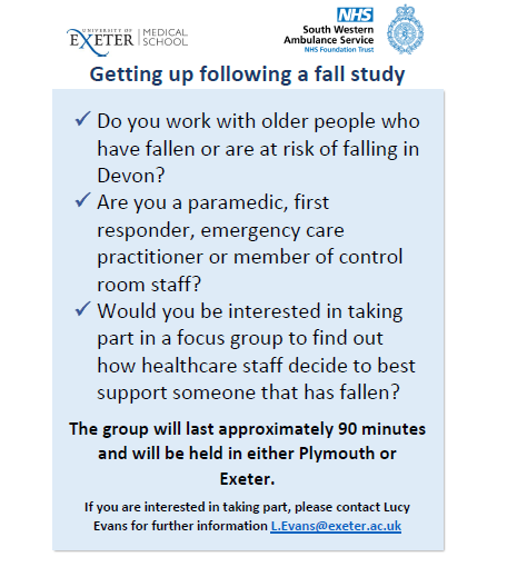 swastcpdcouk's tweet photo. Falls Research Study - The SWAST Research team are looking to recruit 6 SWAST patients to a qualitative interview study and would like help in trying to identify potential people. Staff interested in helping can contact Maria.Robinson@swast.nhs.uk for further details. https://t.co/tQVIdQgEDT