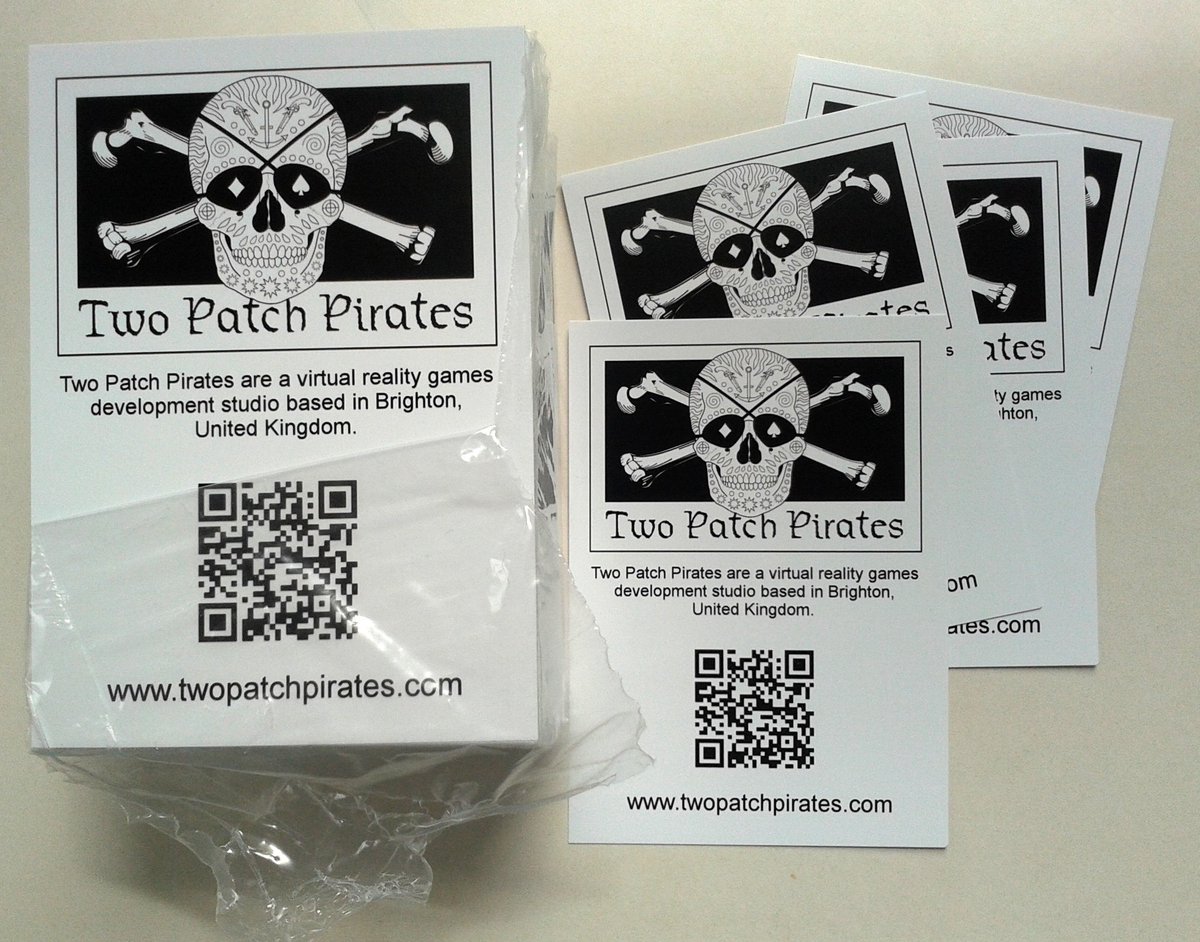 twopatchpirates's tweet photo. The new #TwoPatchPirates postcards have arrived! Come and pick one up tomorrow at #Fusebox #Brighton #vr #vrgames https://t.co/hixGwriJdr