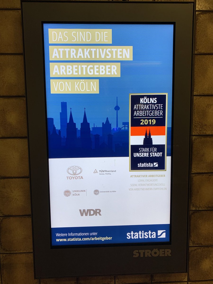 Die #uniköln gehört zu den attraktivsten ArbeitgeberInnen in #Köln. Wir haben nicht nur gute Arbeitsplätze, sondern eine eigene Kita, Gym etc.etc.