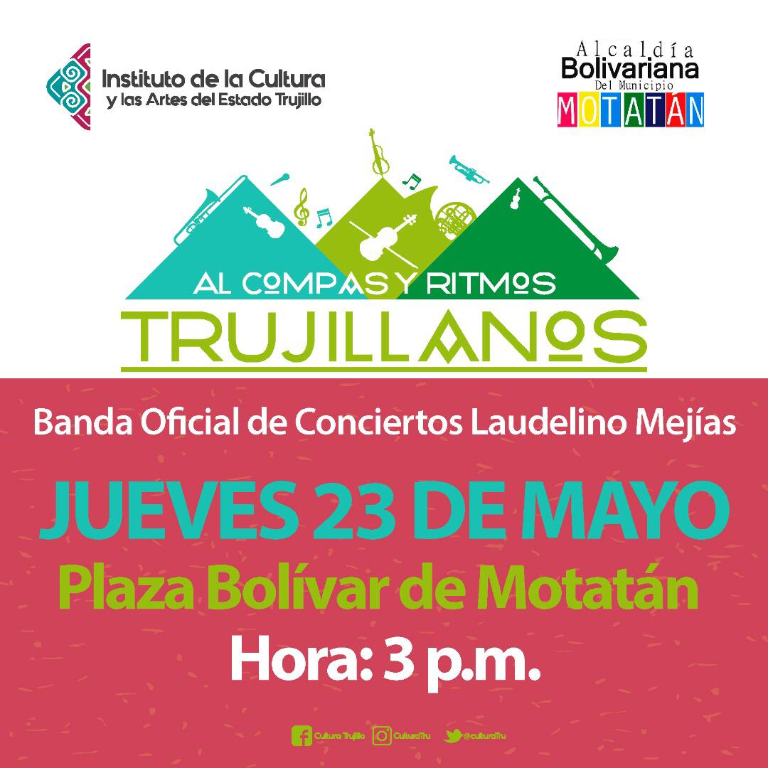culturaTru's tweet photo. Mañana continúa la Gira de #Conciertos "Al Compás y Ritmos Trujillanos" en la Plaza Bolívar de Motatán.
#Música https://t.co/I63fFfxzUy