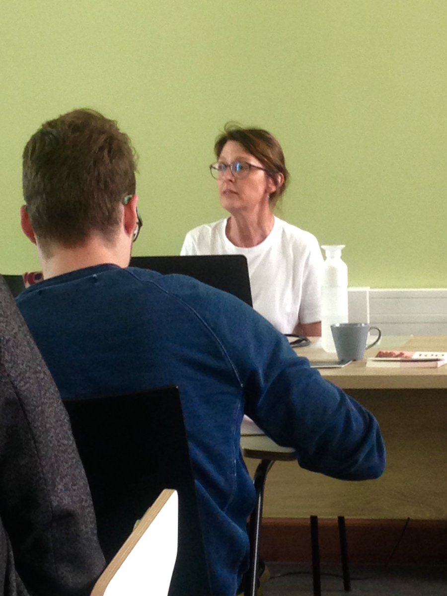 GhentCDH's tweet photo. Now Martine Vermandere from @AmsabISG sharing her experiences of developing a virtual exhibition on Belgian Refugees in WWI https://t.co/E94UBs5N97 #DHUGent #DHResearchlab https://t.co/xqTT6ZjOKm