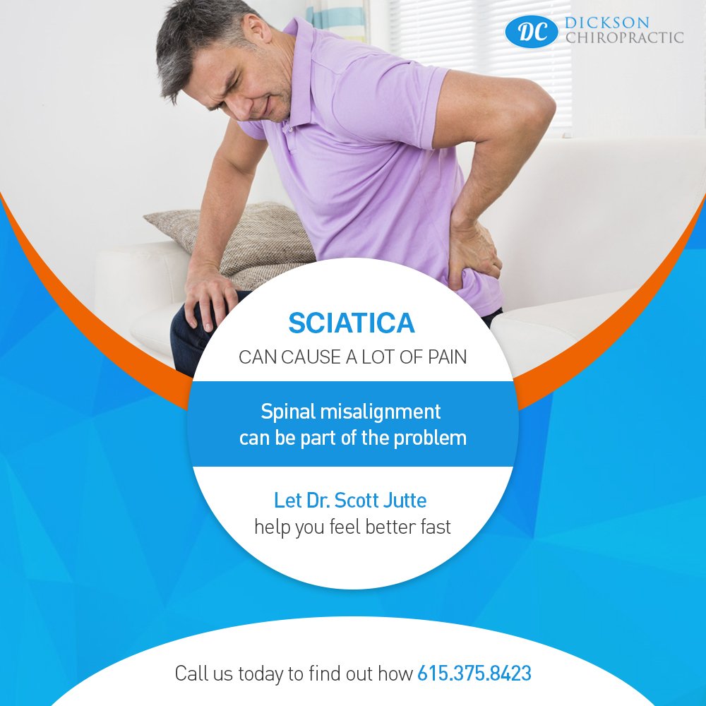 D_Chiropractic's tweet image. Sciatica can cause a lot of pain
Spinal misalignment can be part of the problem
Let Dr. Scott Jutte help you feel better fast
Call us today to find out how 615.375.8423

#sciatica #pain #spinealignment