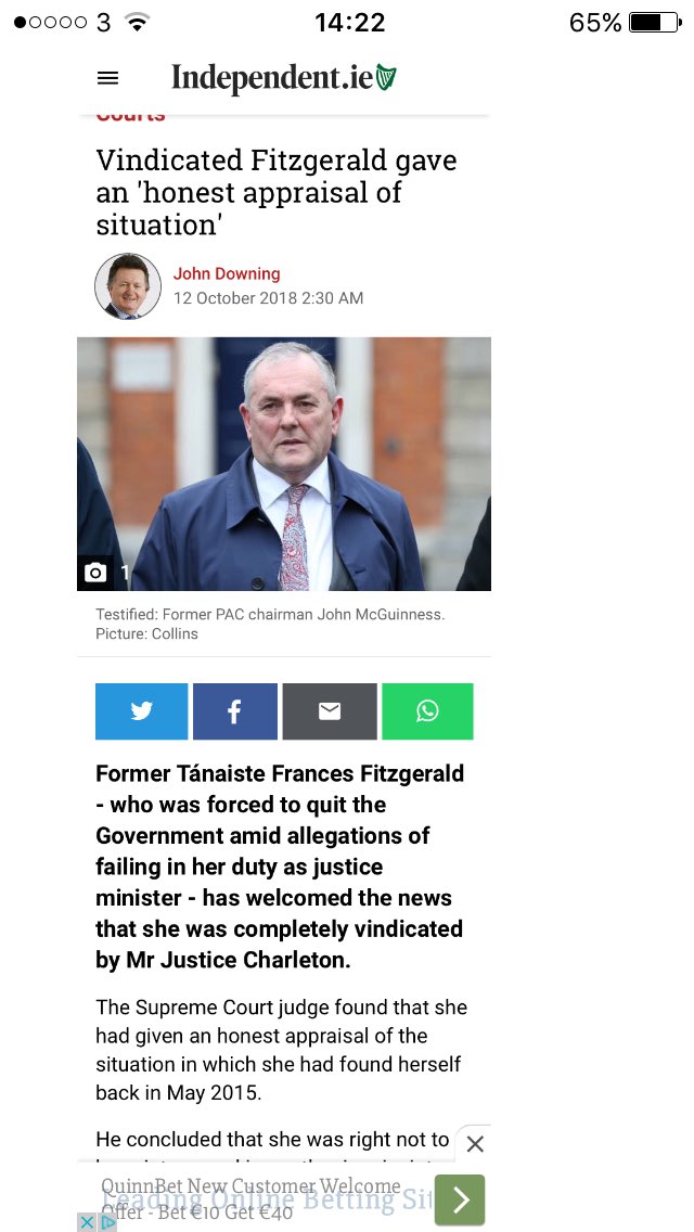 duzBme's tweet photo. Why is Irish MSM so CORRUPT?
Frances Fitzgerald was neither vindicated nor did O'Higgins Comm or Charleton Report prove she acted properly.
FACT Justice O'Higgins failed to mention anything of shenanigans 15/05/15 after #MauriceMcCabe produced secret tape.
WHY? #OnlyForTheTape https://t.co/BdzR7iEMSZ