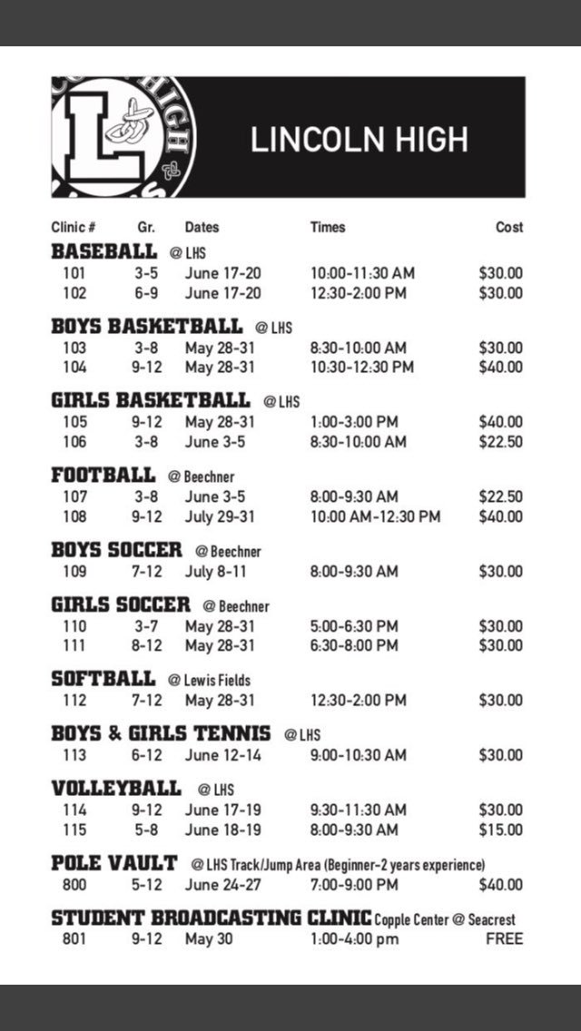 LINKSBOYSSOCCER's tweet photo. All current and incoming freshmen: Theres still room for summer league but need to sign up online ASAP! https://t.co/HUAvymtMar… Also sign up for our Summer Clinic July 8-11. https://t.co/kfdr4WIiL5