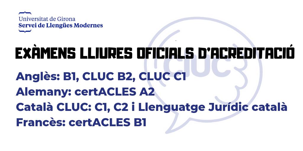UdGllengues's tweet photo. Acredita el teu nivell de llengües abans de l'estiu! Oberta la matrícula als exàmens lliures oficials! Anglès, Alemany, Català i Francès. Informa't de la matrícula i dels exàmens. 👉https://t.co/rpjZFpzgQF
Amb certificat #CLUC #certAcles #idiomespertriomfar @acles_spain #CIFALC https://t.co/9tzKsMam0t