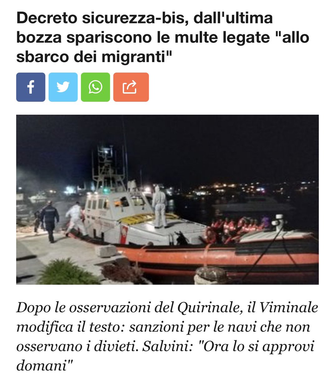 _StudioSUM_'s tweet photo. Modifiche al testo del #DecretoSicurezzabis . Il Ministro dell’Interno @matteosalvinimi ne sollecita l’approvazione https://t.co/JDPwmSVBoF