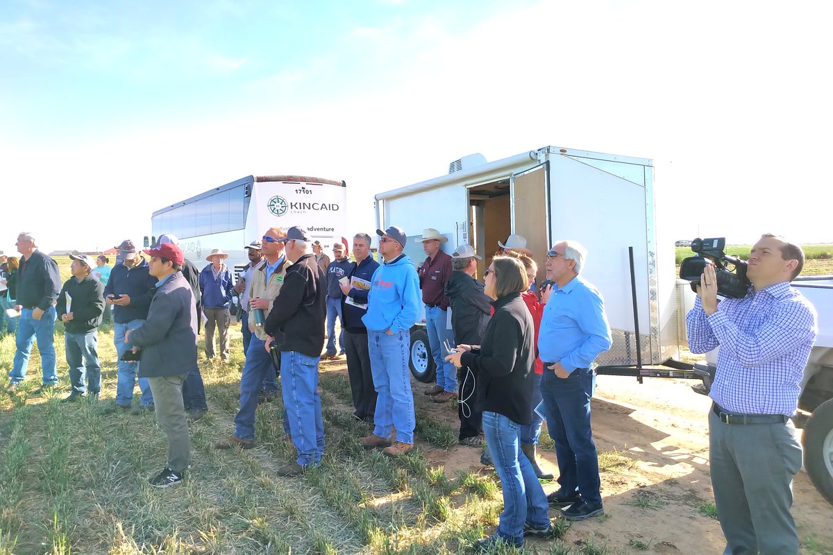 thppdd_lab's tweet photo. UAV demo at the 2019 Texas A&amp;M AgriLife wheat tour by Shannon Baker. https://t.co/EMyv6PmZiX