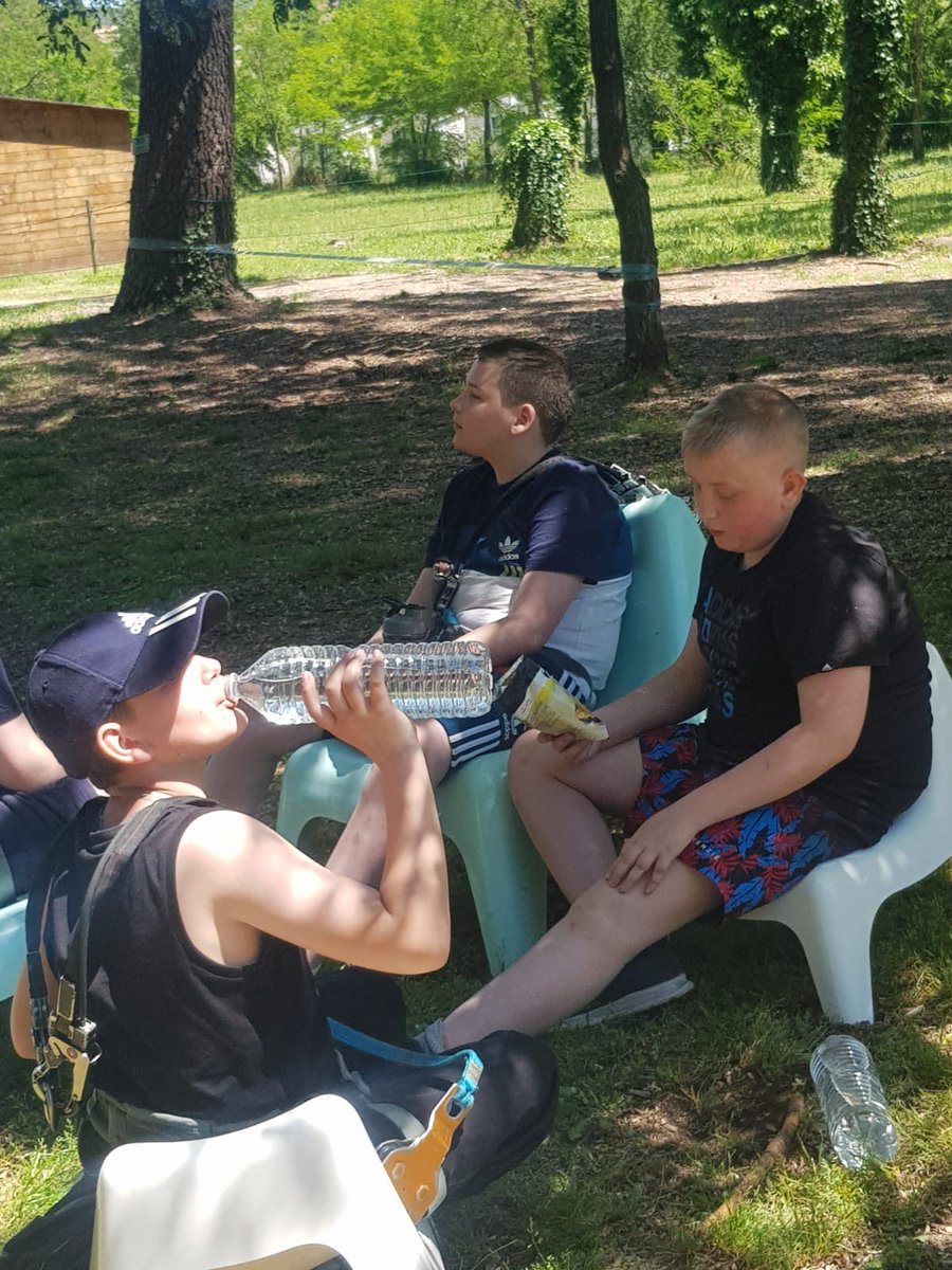 CBS1962's tweet photo. The boys stopped off at 'Parc Accrobranches' on their way to the second camp 'Mimosa'. As you can see they made the most of the various obstacles and zip lines #nofear #cbsontour https://t.co/rEBn1knnkq