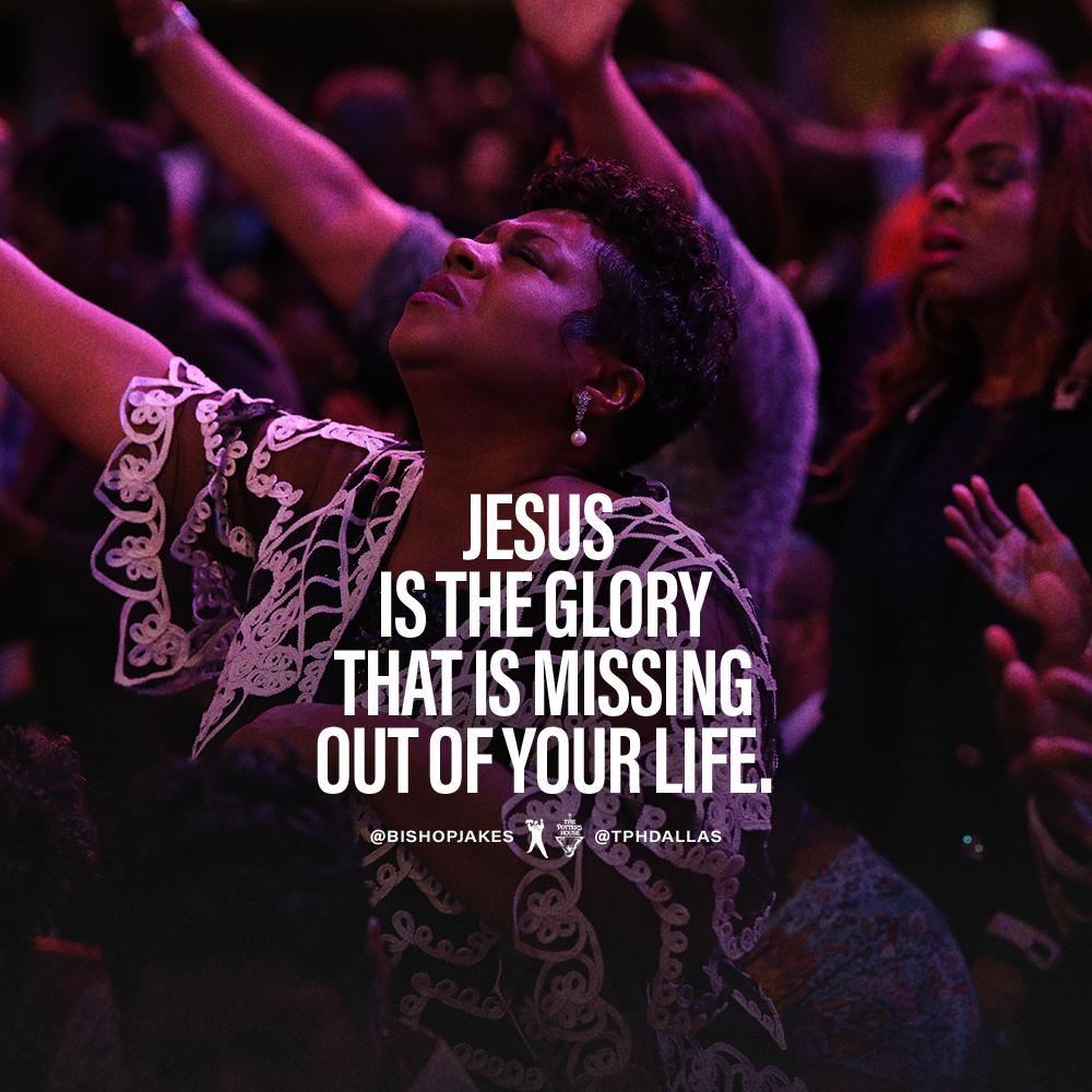 BishopJakes's tweet photo. To transition to the next phase of your destiny, the glory of Jesus Christ has to be present. He reflects the brightness of God's grace and is the exact likeness of God (Hebrew 1:3).
Watch #RipeForAMiracle NOW at https://t.co/XD8XfQNenr or the TD Jakes mobile app. #TPHOnline https://t.co/SxpFBCJCSy