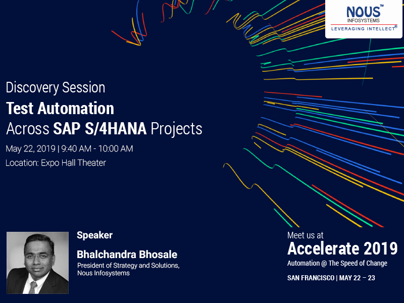 nousinfosystems's tweet photo. What are the key #testing considerations for a successful #SAP S/4HANA deployment?
Join Bhalchandra Bhosale’s session as he discusses #TestAutomation across SAP S/4Hana Projects at 9:40 AM in the Expo Hall Theatre, 22 May, #Tricentis #AccelerateSF https://t.co/zEJhLnvqQm