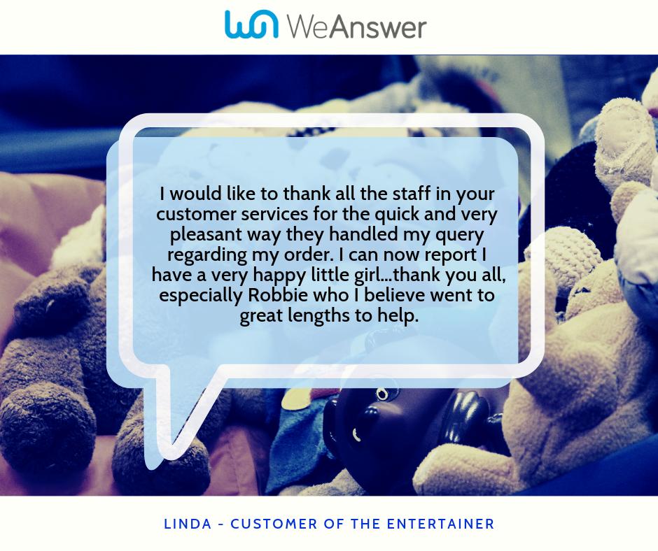 WeAnswerUK's tweet photo. Here's what one of our customers had to say about the service they received during our busiest period of the year.
#customerservice #outsourcing https://t.co/MTJg0Q0fqL