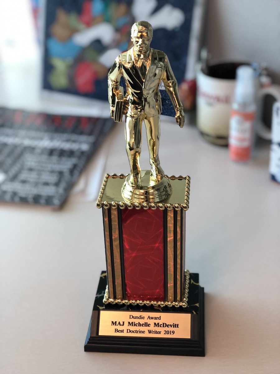 M_McDevitt's tweet photo. Best Day Ever at the office!!! I got my own Dundie...I feel God in this chili’s tonight @SteveCarell @jennafischer @rainnwilson @AngelaKinsey @johnkrasinski https://t.co/hoVmrFs9AQ