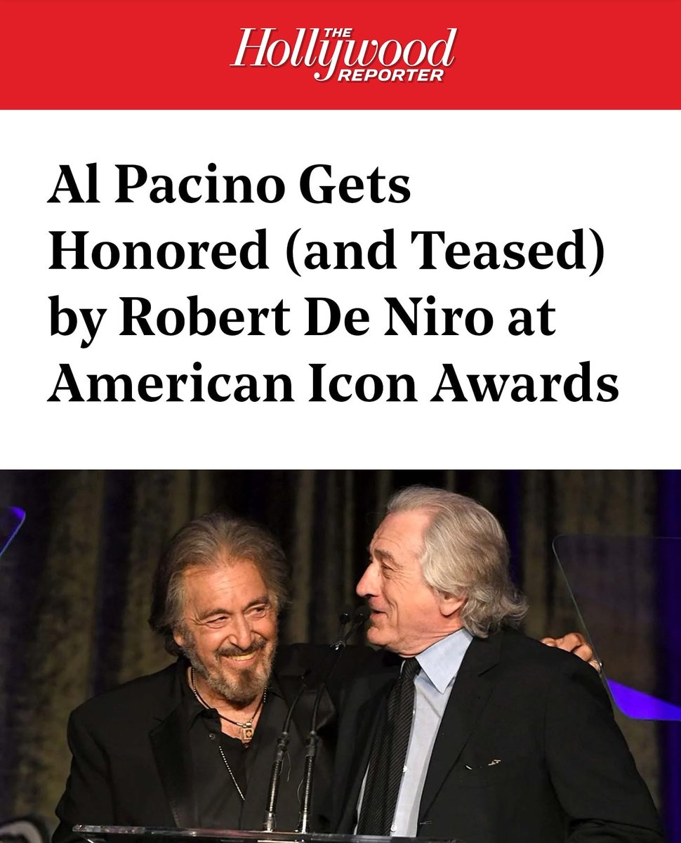 AwardsIcon's tweet photo. HOT OF THE PRESS! Al Pacino gets honored by 
Robert De Niro
At the American ICON Awards. #hollywoodreporter
#alpacino #robertdeniro #celebrityevents #EvanderHolyfield #Quincyjones #UniqueLifeBoost #dermjill #stjude   https://t.co/jza3RoHis8 https://t.co/9445BvS74Q